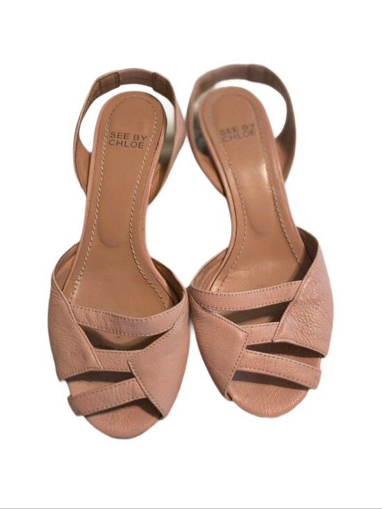 See By Chloe Shoes - See By Chloe Pink Leather Slingback Sandals 7 So So Cute
